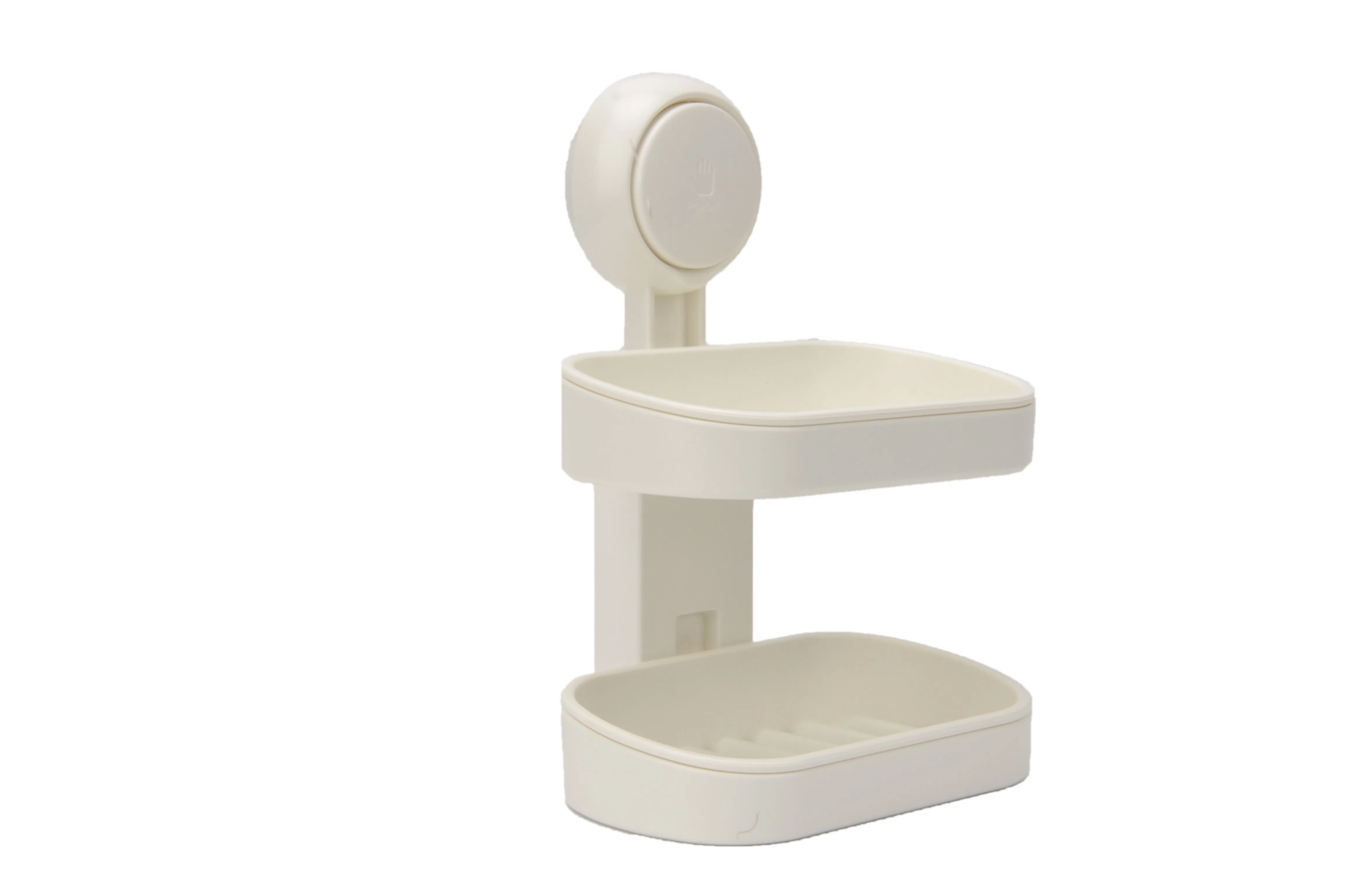 Bathroom Organizer Household Double Layer Wall Suction Cup Plastic Soap Dish Holder