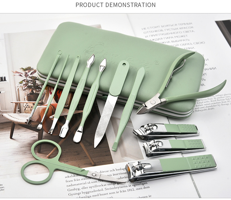 8-18 Sets of Green Nail Clippers Set Cross-Border Nail Clippers Set