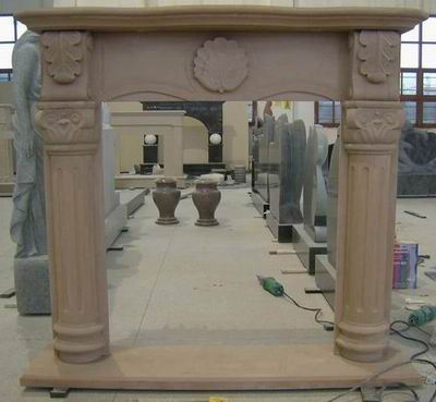 Marble/Granite White European Style Electric Stone Fireplace