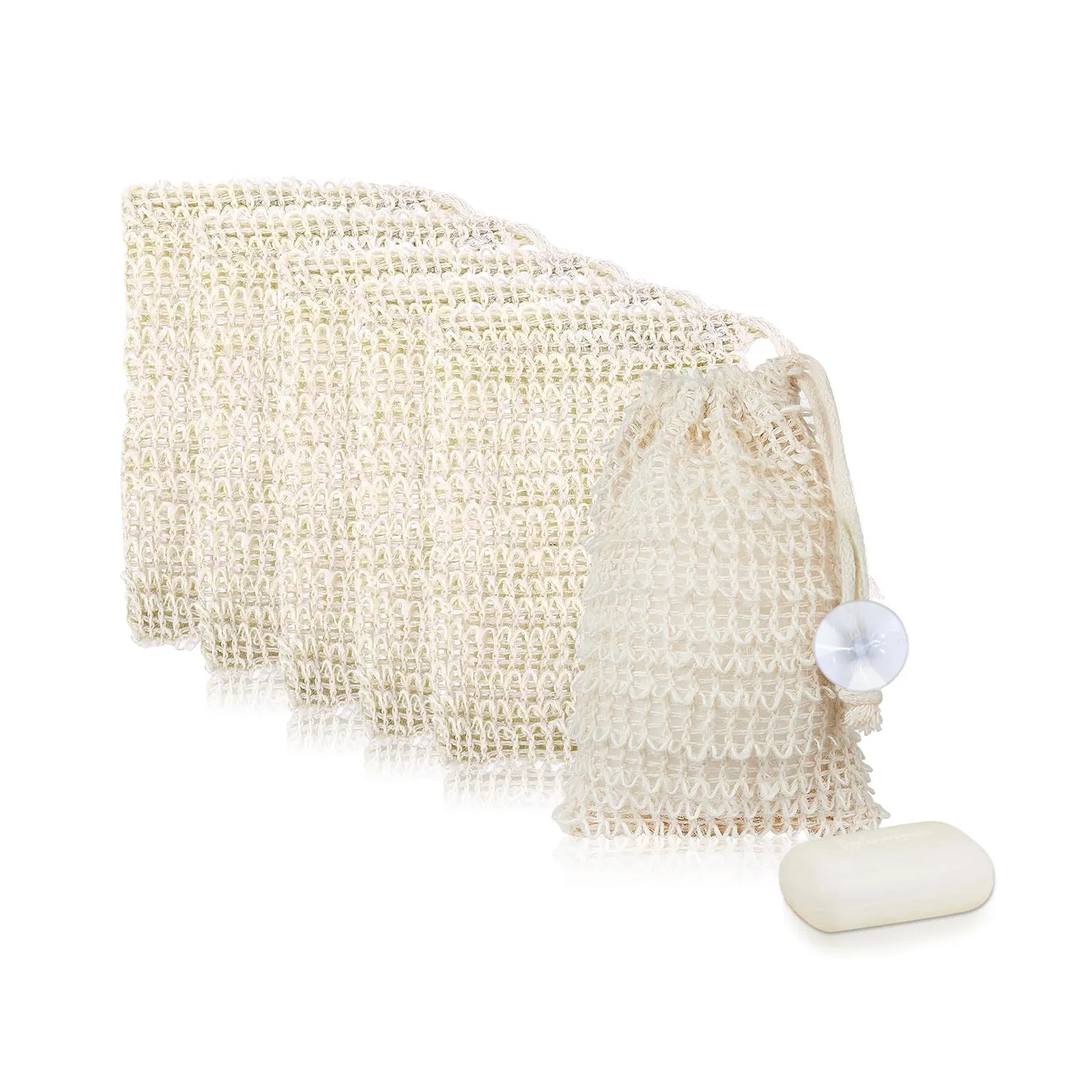 Sisal Soap Saver Bag, Soap Saver Exfoliating Mesh Bar Soap Pouch