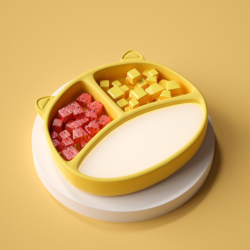 Fun Cartoon Suction Cup Plate for Kids' Mealtime Adventures