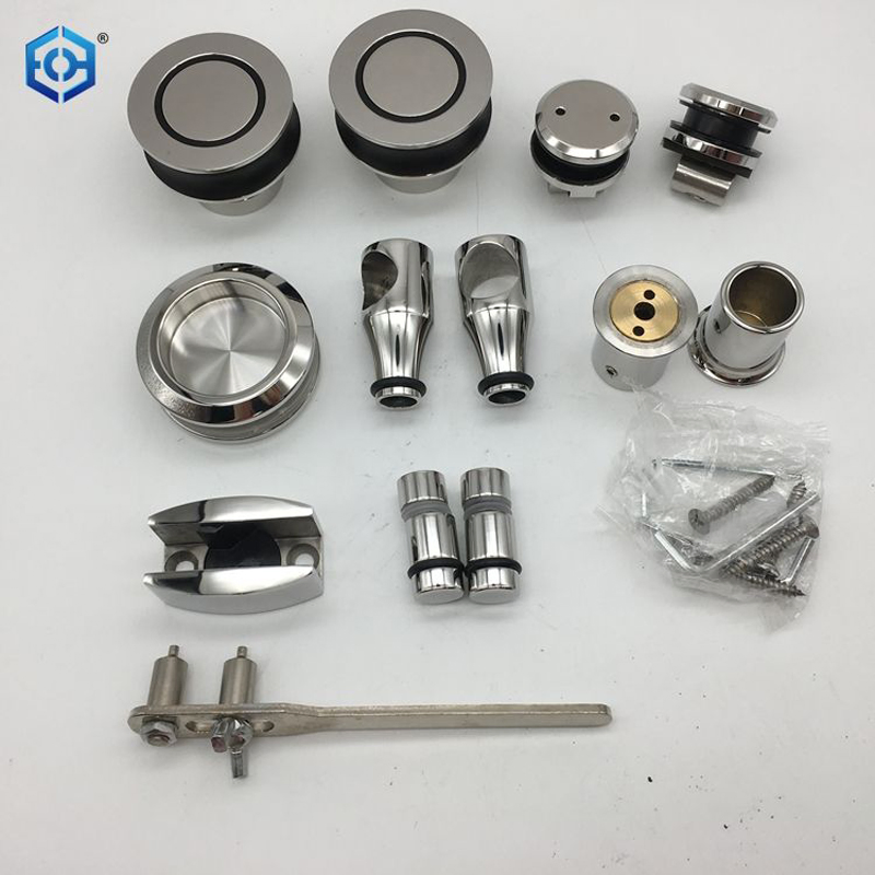 Chrome Stainless Steel Frameless Sliding Glass Door Hardware for Showers