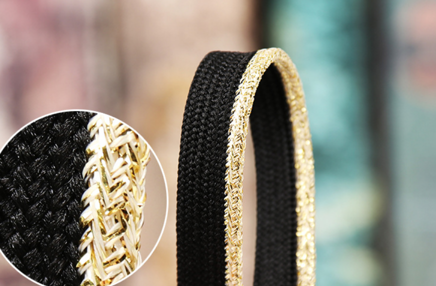 Лента тканая 10 мм черная белая золотая зеленая