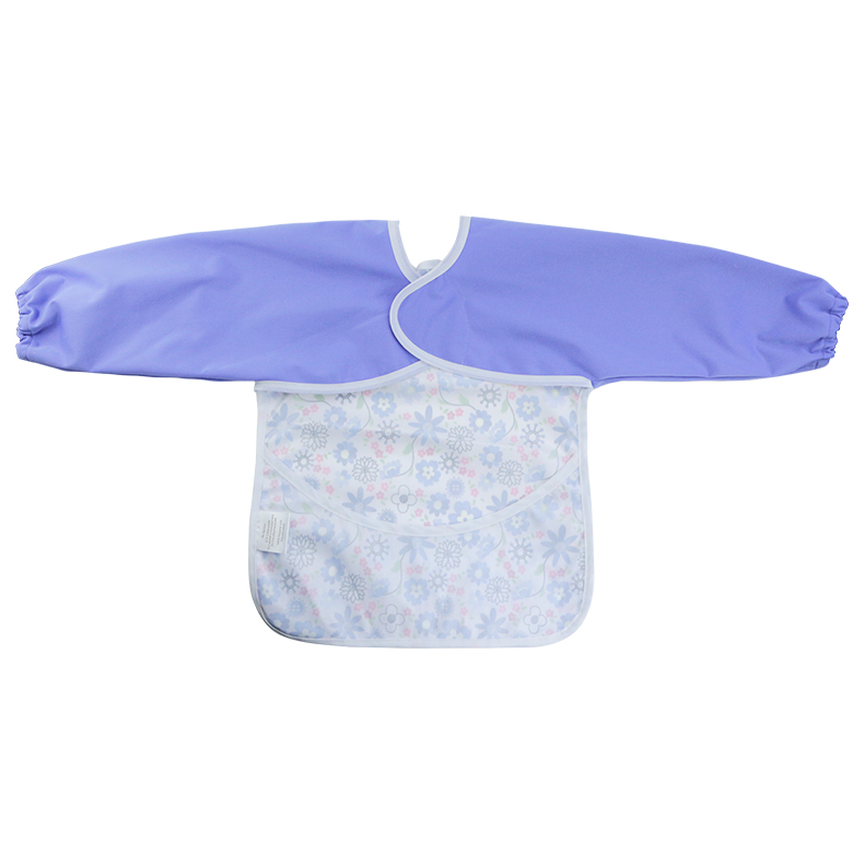 100% Polyester Waterproof Eating Bib Long Sleeved Baby Feeding Smock Bibs
