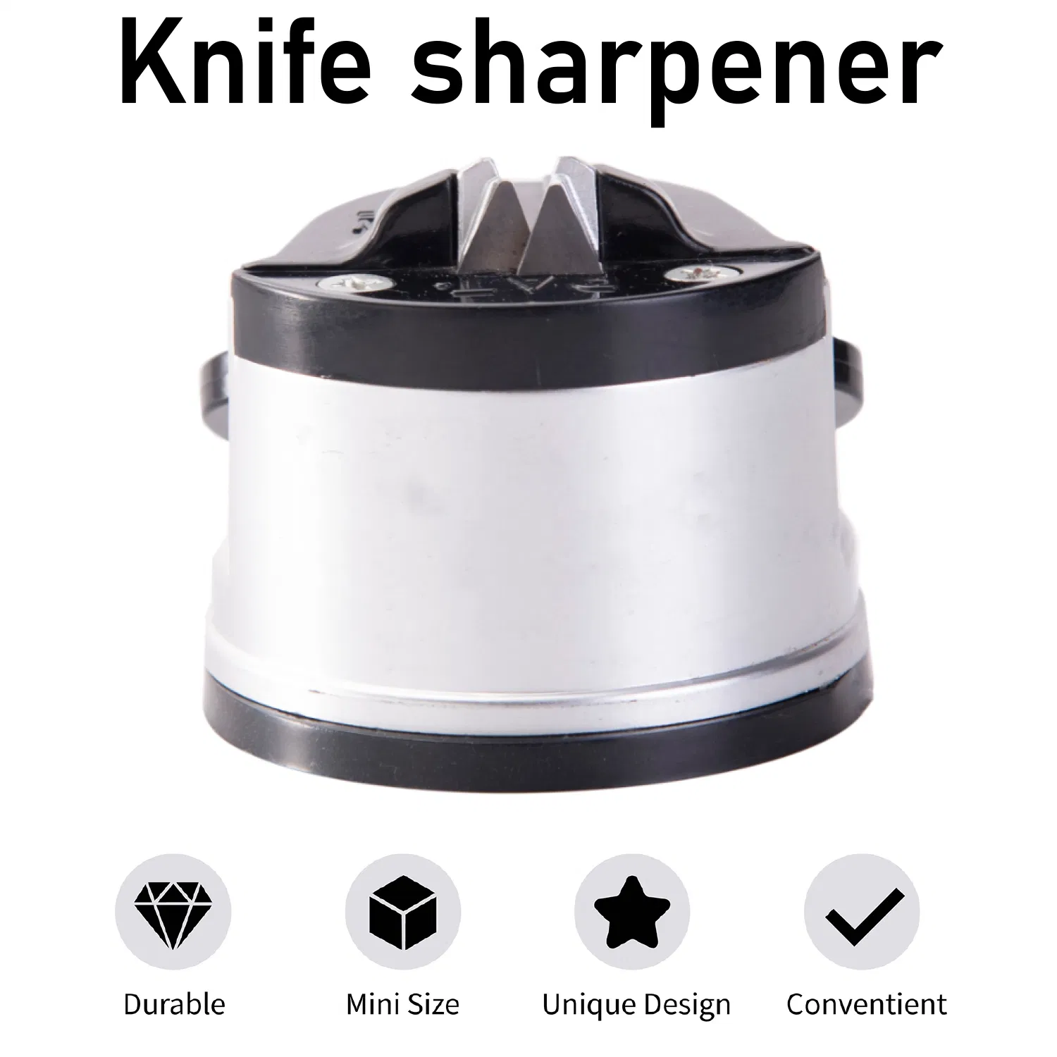 Sliver Knife Sharpener Powergrip Suction Base 200X Force Increase Mini Size Fast 3 Step Sharpening for Most Kitchen Knives Tool