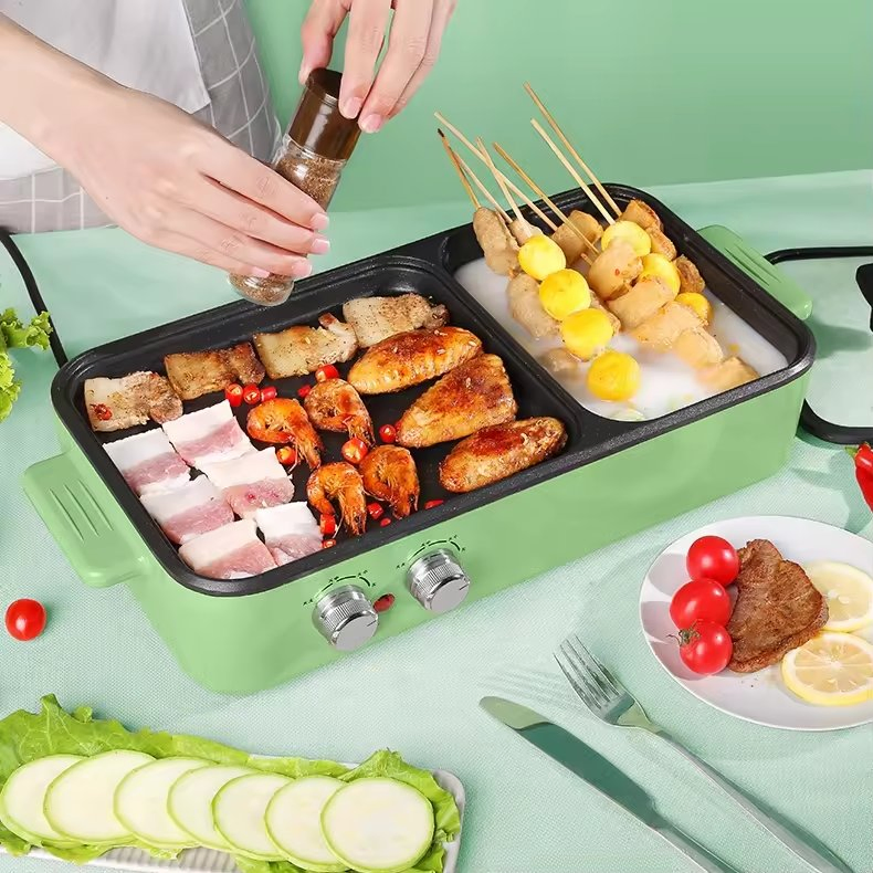 Wholesale Price Hot Pot Grill Smokeless BBQ Grill Korean Household Electric Grill