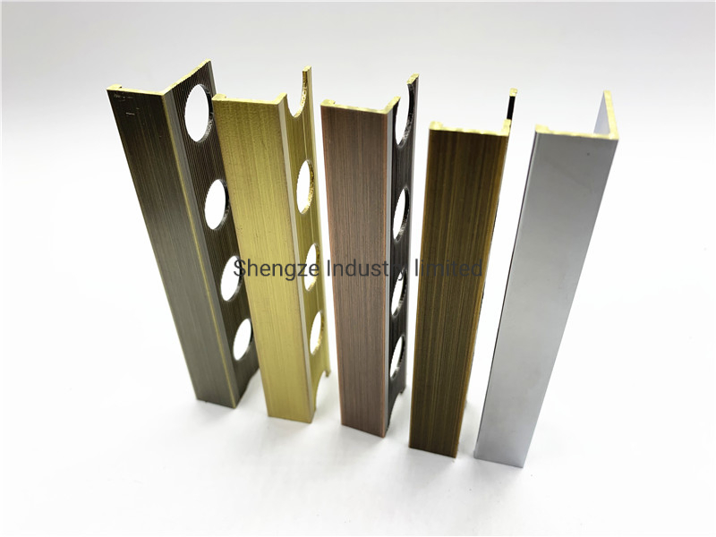 Flooring Aluminum Tile Edging Corner Shape Trim for Porcelanato Metal Listello