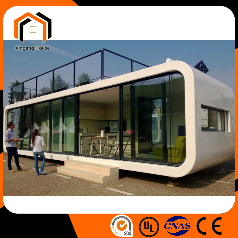 Custom Portable Light Steel Meeting Room Office Building Prefabricated Home Garden Pod Capsule House Backyard Camping House Apple Cabin
