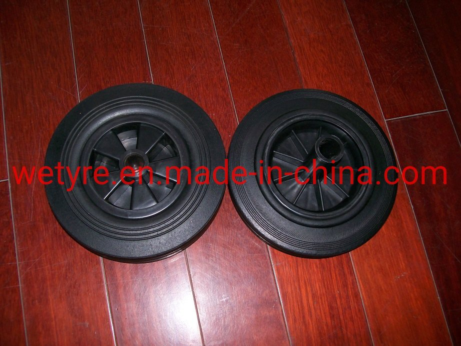 Plastic Rim Rubber Powder Inflatless High Load Capacity Soild Rubber Wheel (200X50mm)