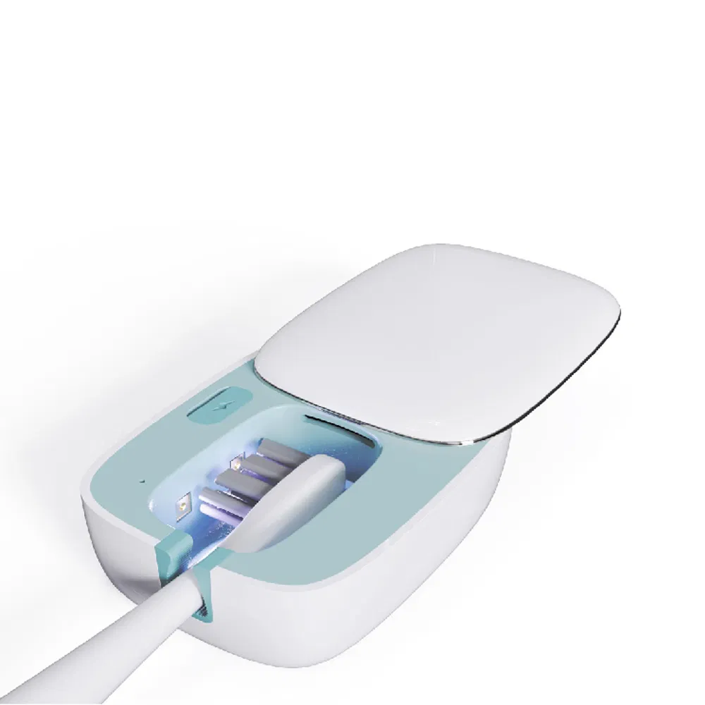 Hot Sale Portable UVA UVC Toothbrush Sterilizer with Fan Mini Toothbrush Sterilization Box Toothbrush Holder Christmas Gift