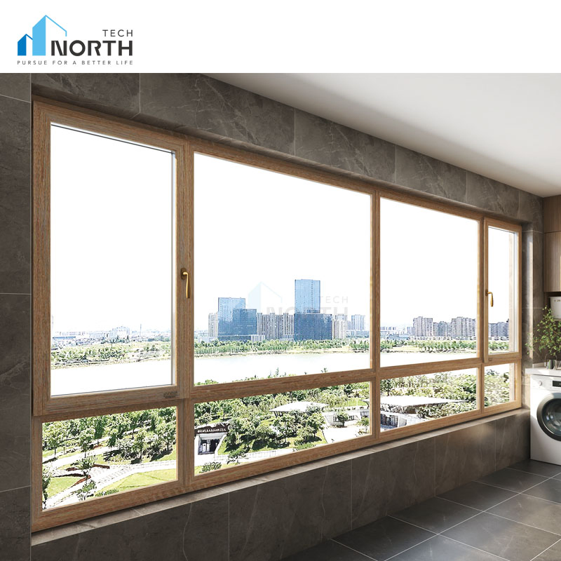 French Style Brown UPVC Bifold Windows Modern PVC Window for Sale