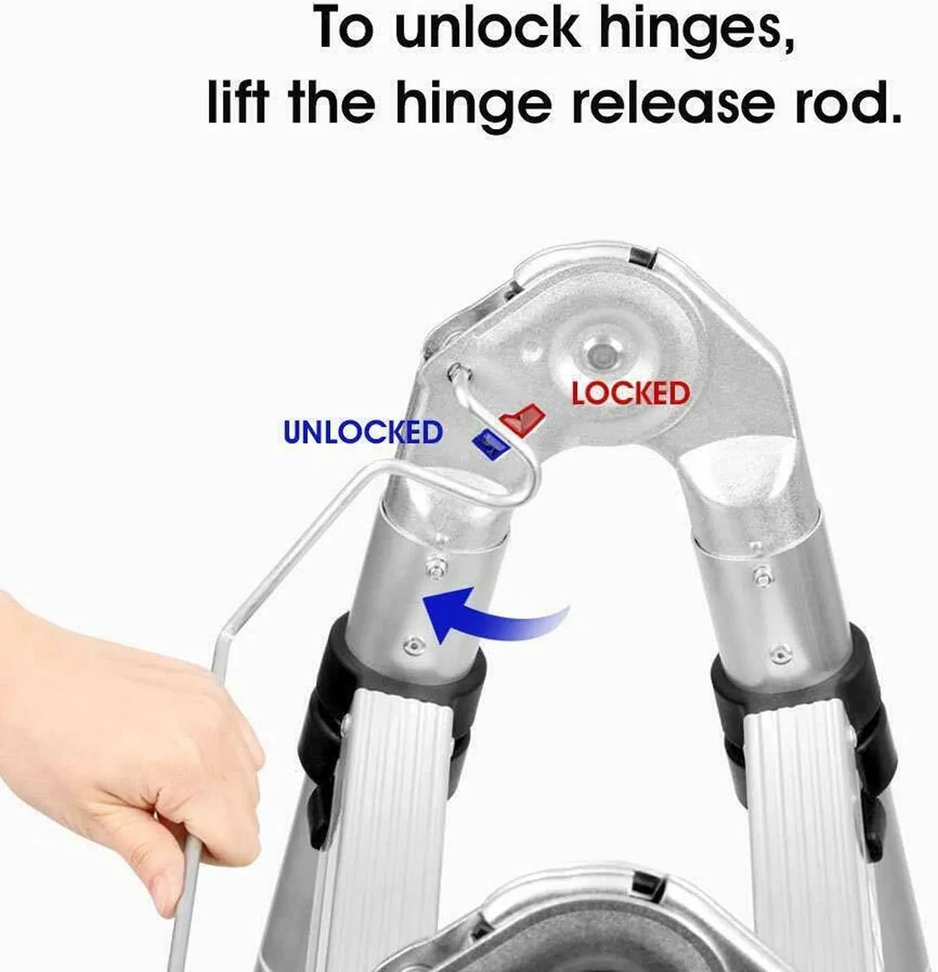 Easy Storage En131 Certified Compact & Light Aluminum Folding Twin Step Ladder for Apartment/Office