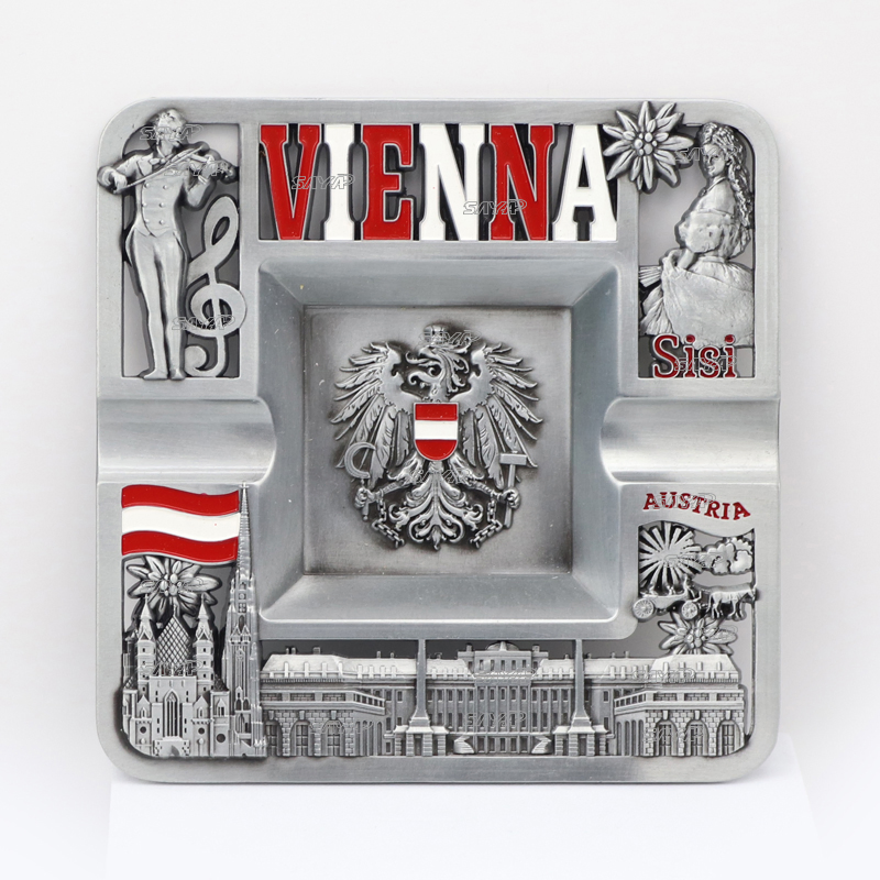 Wholesale Custom Metal Portable Ashtray Decorative Smokeless Souvenir Cigar Pocket Ashtray