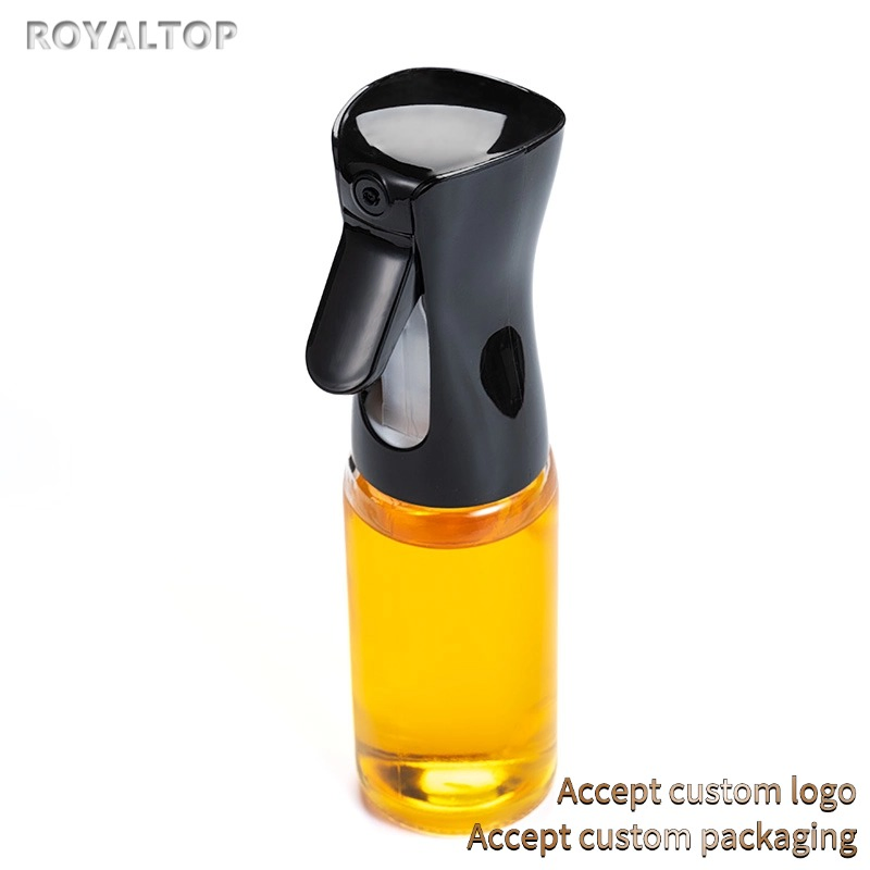 Wholesale Empty 220ml 300ml Lead Free Glass Kitchen Clear Cooking Oil Spray Bottle with Air Pressure Pump Olive Oil Sprayer