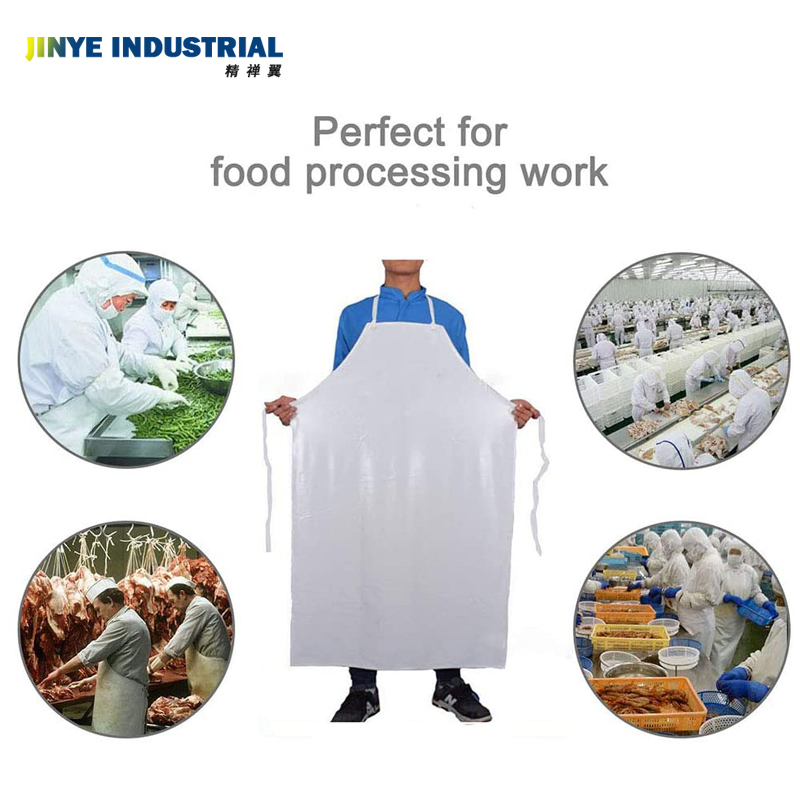 Waterproof Aprons White Plastic PVC for Cleaning Daily Cleaning Custom