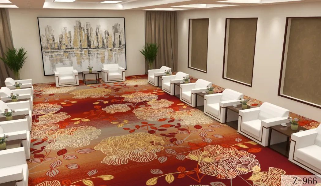 Wholesale Modern Design Luxury Red Hotel Axminster Wall to Wall Floor Red Carpet for Reception Room