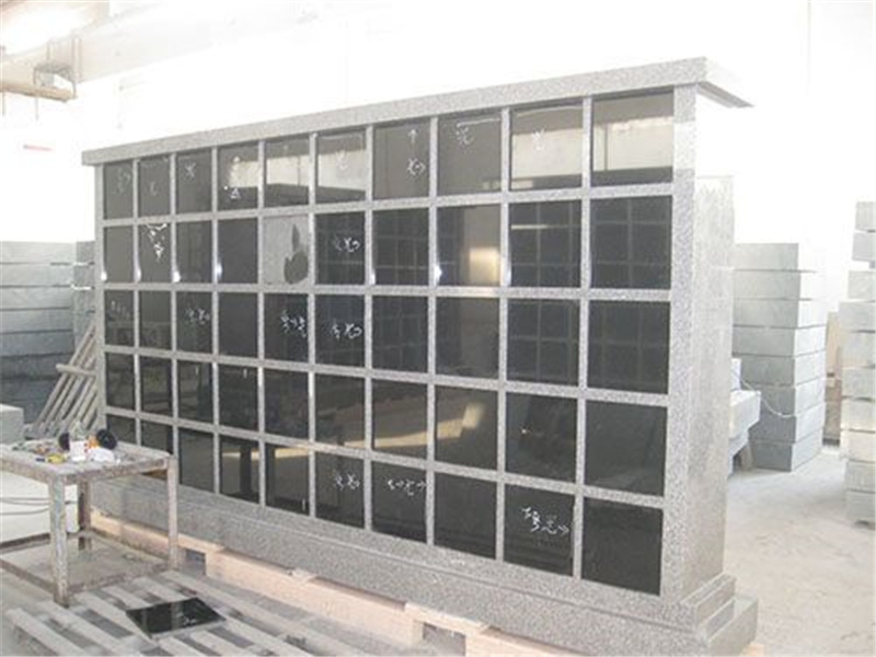 Grey Granite Columbarium Niches Tombstone with Colum