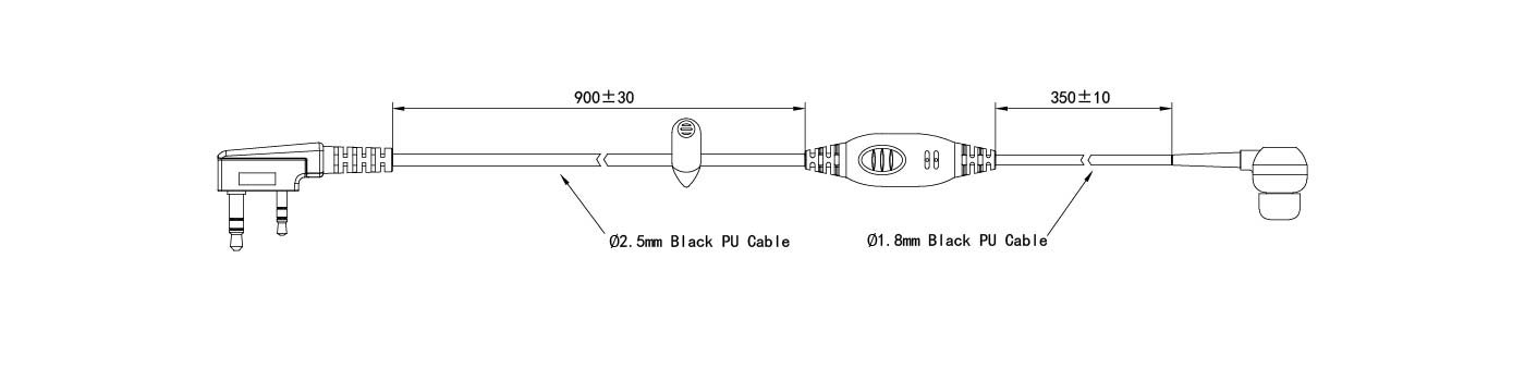 One Wire Ear Bud Two Way Radio Earpiece 2 Pin Connector for Motoro-La for Ken-Wood