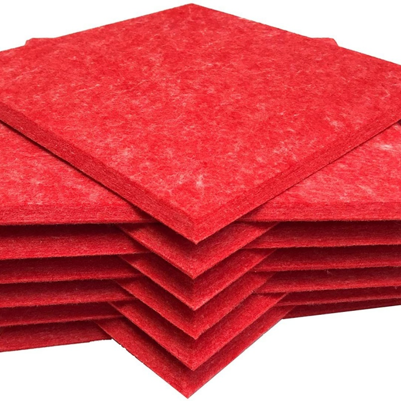 Hexagonal Natural Wood Veneer Recycled Polyester Black Felt Hexagonal Wall Panel Sound Insulation Board