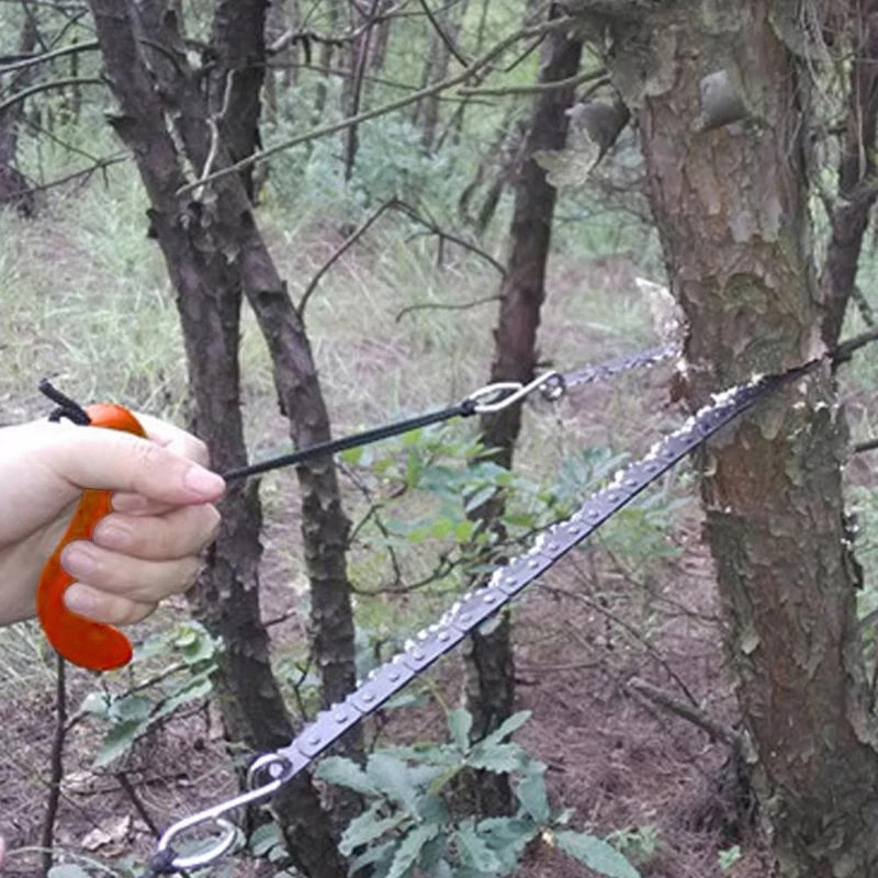 Portable Pocket Hand Chainsaw Outdoor Survival Camping Hiking Wood Cutting Chain Saw Stainless Steel 48cm Chain Saw