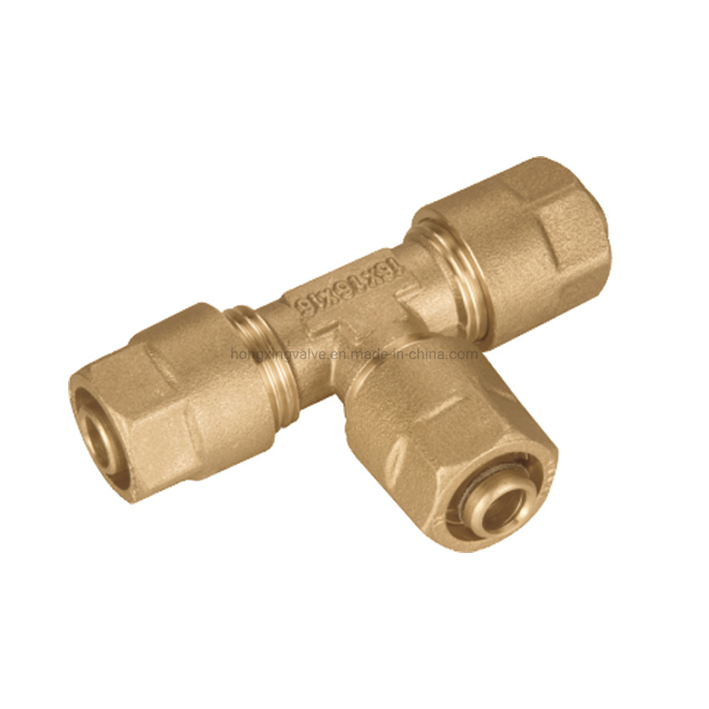 Chrome Plate Brass Compression Fitting Cross for Water Supply System