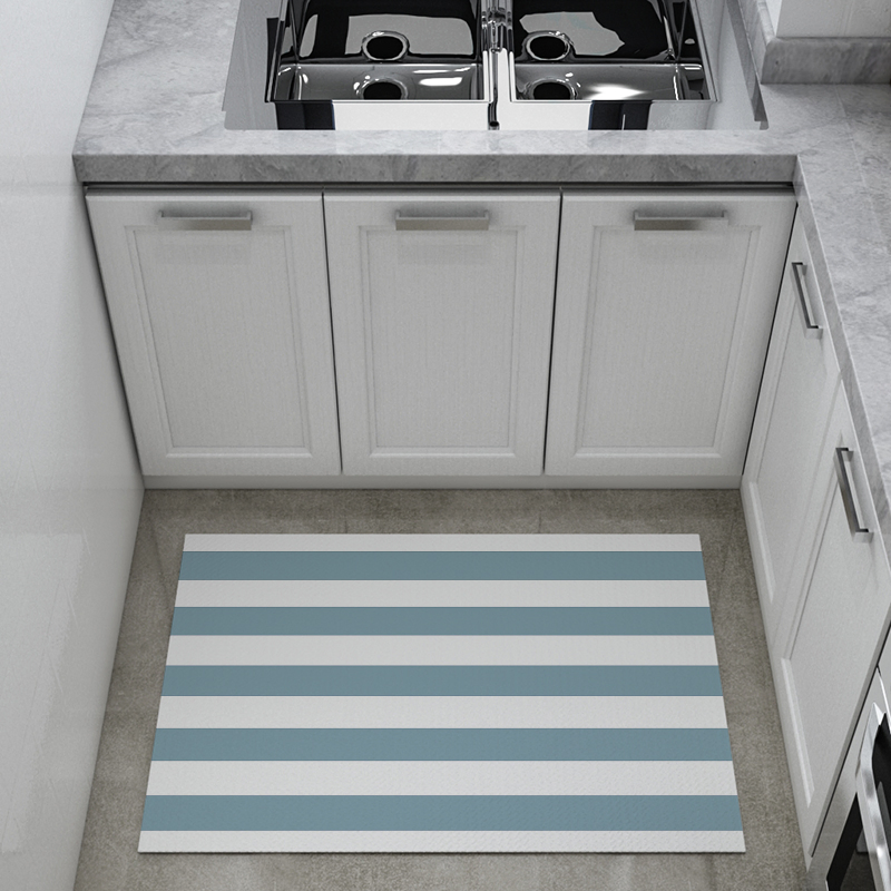 Classic Stripe Design PVC Printed Modern Style Inkjet Kitchen Mat