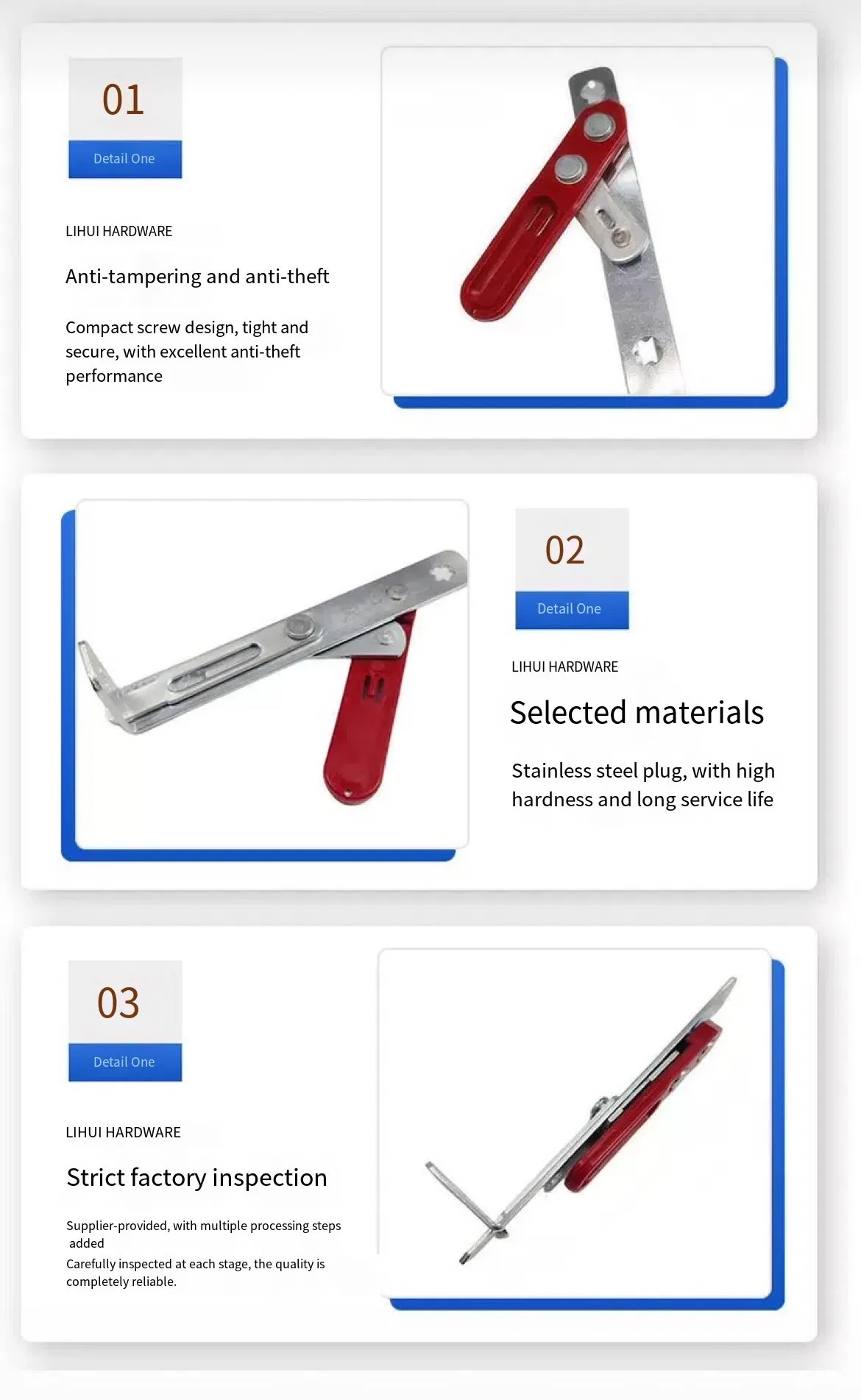 Reinforced Steel Door Lock with Dual Bolt Design Door Spring Lock Hardware