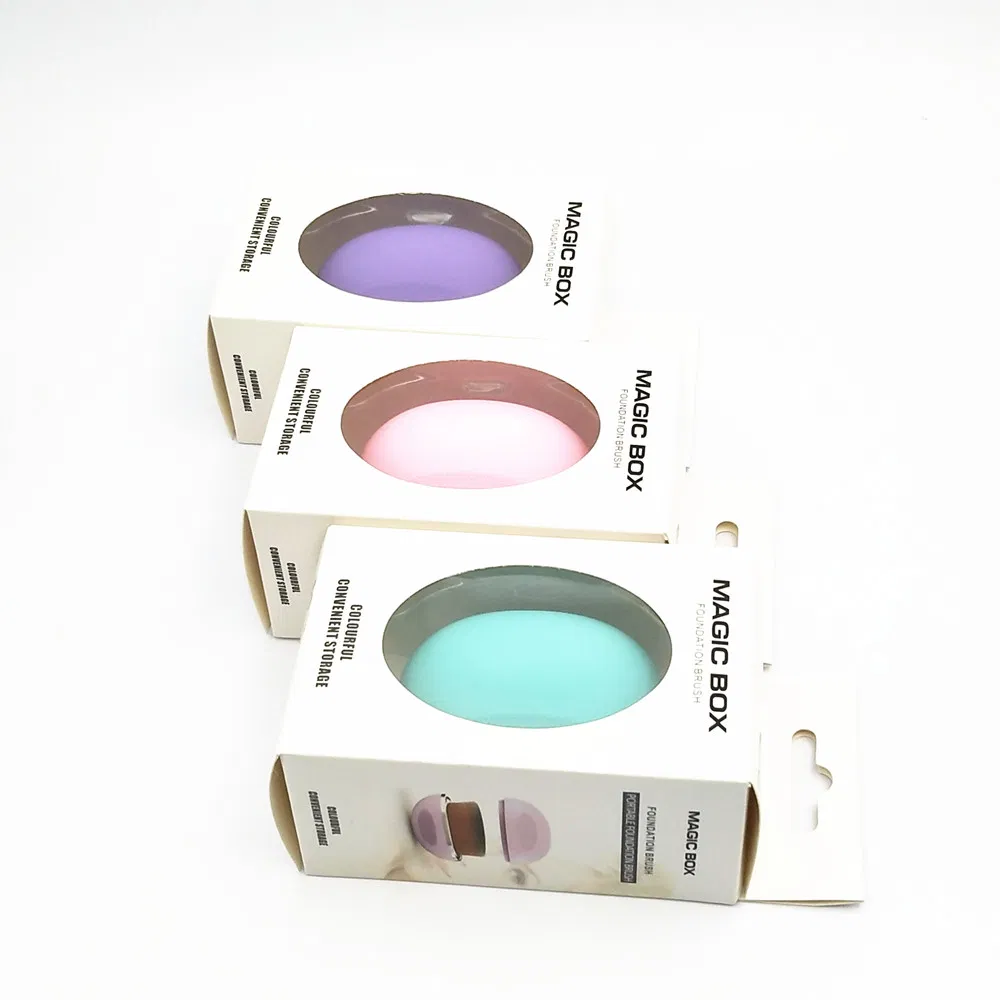 Portable Egg Shape Oval Cosmetic Foundation Brush with Cap for Make up