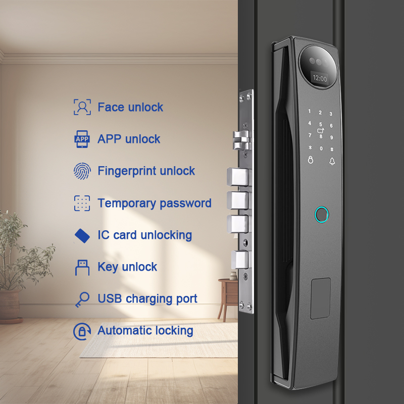 Camakt Tuya WiFi Smart Door Lock 3D Face Recognition Fingerprint Lock Waterproof IP66 CE FCC RoHS Smart Locks