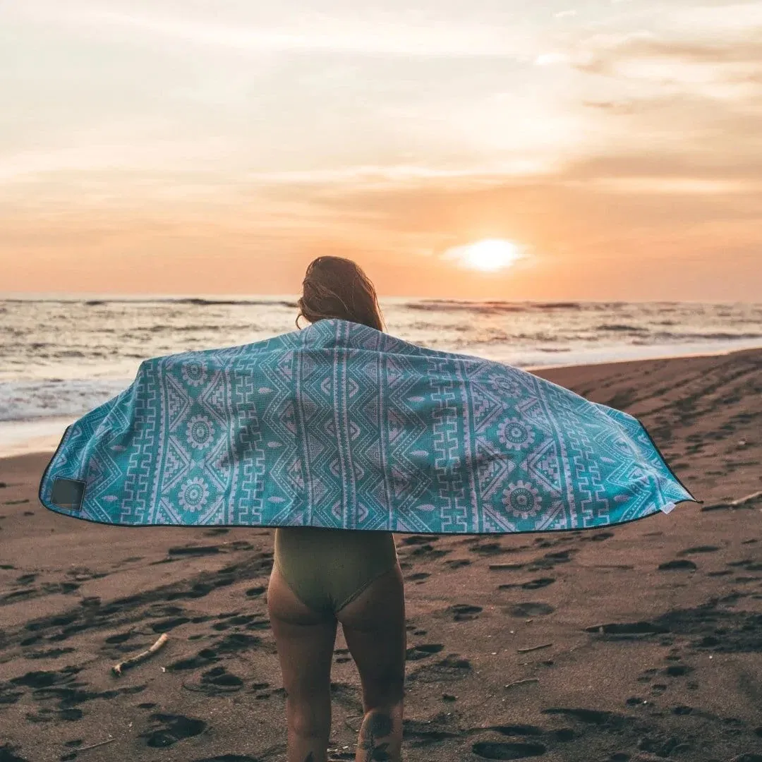 RPET Custom Double Sides Print Sand Free Towel Bottle Recycled Fabric Repreve Beach Towel