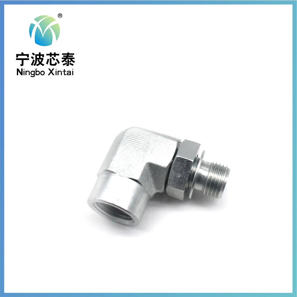 Thread Seat Hydraulic Adapter Fittings Male Connectors 1/2" Male O-Ring Boss X 1/2" Female Pipe Swivel 90° Hydraulic Adapter
