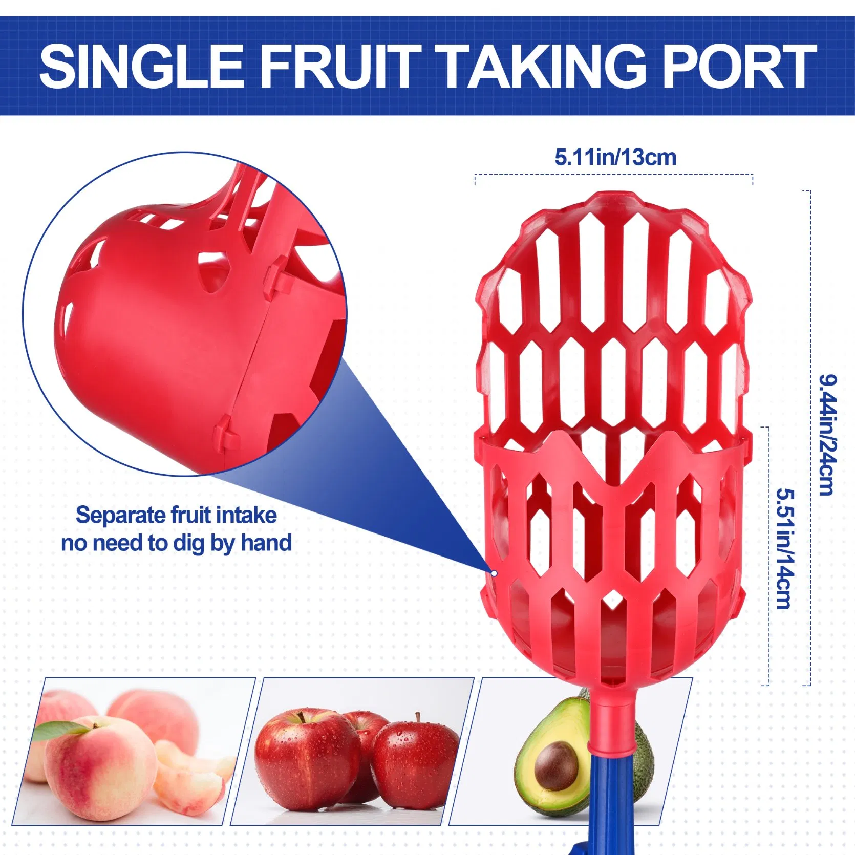 Telescoping Lightweight Aluminum Fruit Picker