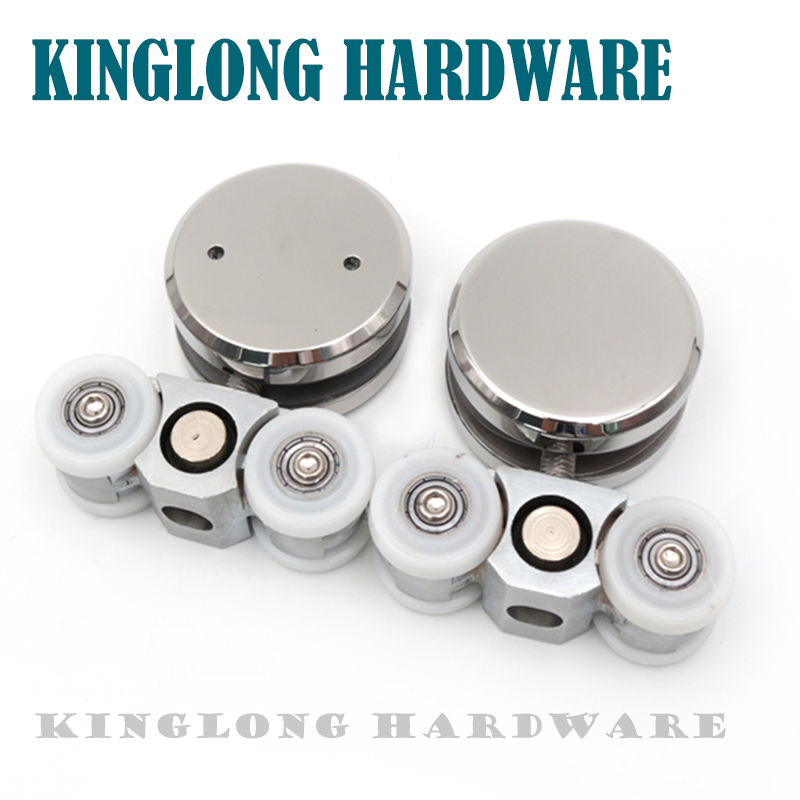 Stainless Steel Glass Door Fitting Round Style Sliding Door Hanging Wheel Roller