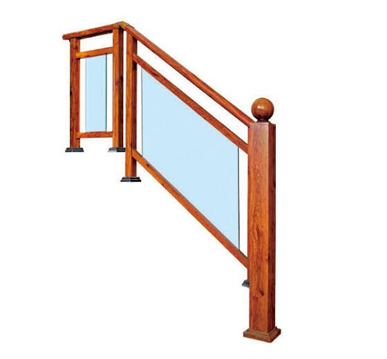 Wood and Glass Staircase Railing Glass Balustrade