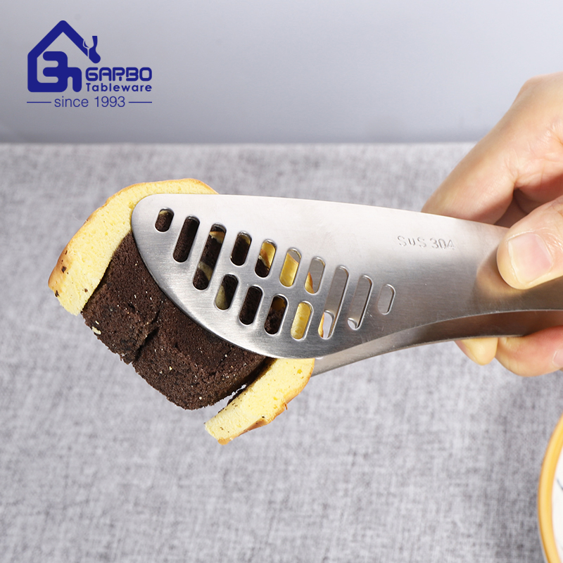 Food Grade Stainless Steel Food Serving Tongs Metal Tongs for Bread Steak Food Tongs Matt Finishing or Mirror Polish with OEM Logo Multi-Function Food Tongs