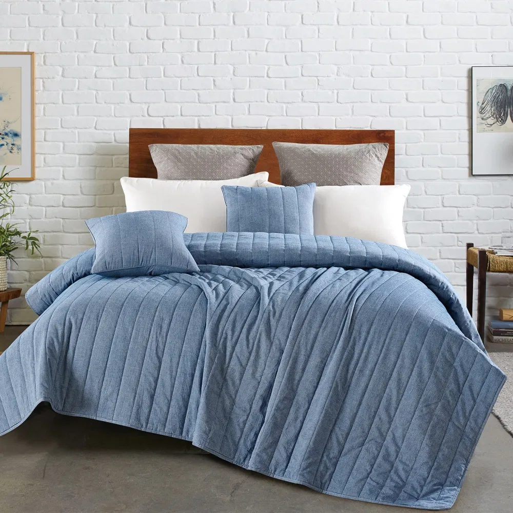 100%Organic Cotton Quilt Set 3-Pieces Bedspread for Home