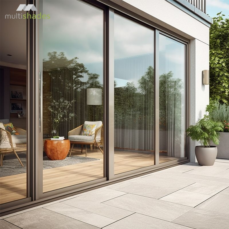 Multishades Nfrc Standard Aluminum Sliding Door Tempered Glass Aluminium Sliding Door for Balcony & Courtyard Patio