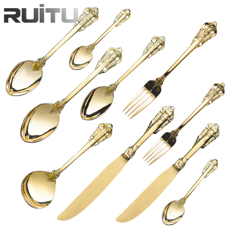 18/10 Bulk Royal Modern Portable Hotel Wedding Luxury German Nortic Portugal Lucite Cutipol Stainless Steel Reusable Flatware Cutlery Rainbow Flatware Set