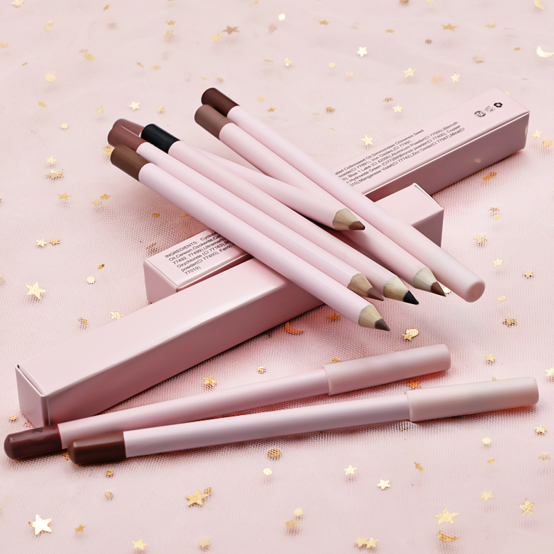 Wholesale Cosmetics Makeup Waterproof Custom Vegan Creamy Brown Lipliner Pencil Private Label