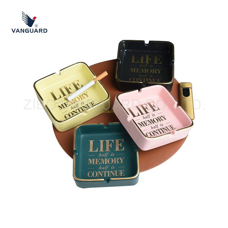 Factory Wholesale Ashtray Outdoor Ceramic Cigarette Ashtray for Promotion