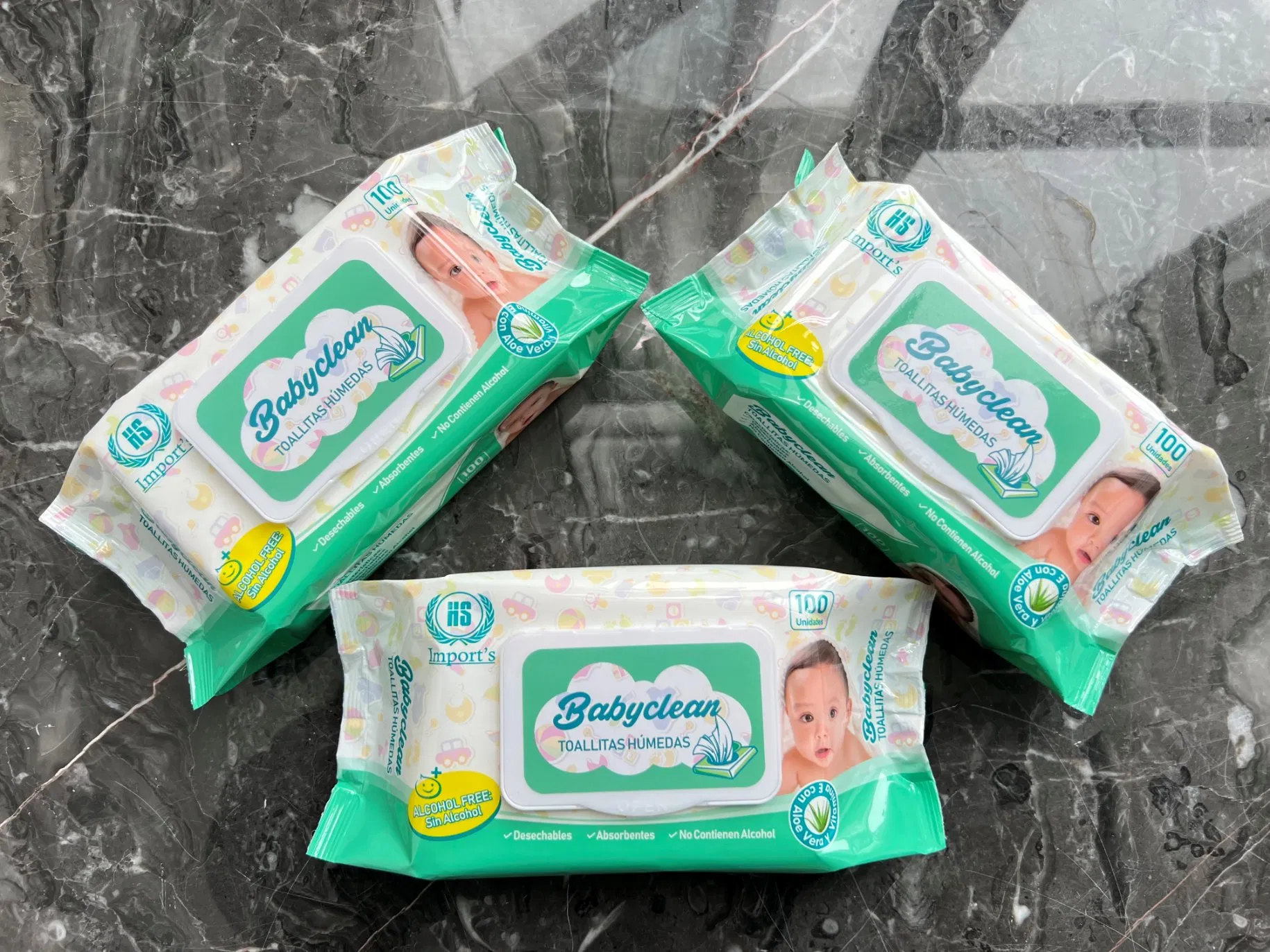 Single Packed Portable Unscented Eco-Friendly Spunlace Mini Baby Wipe for Sensitive Skin