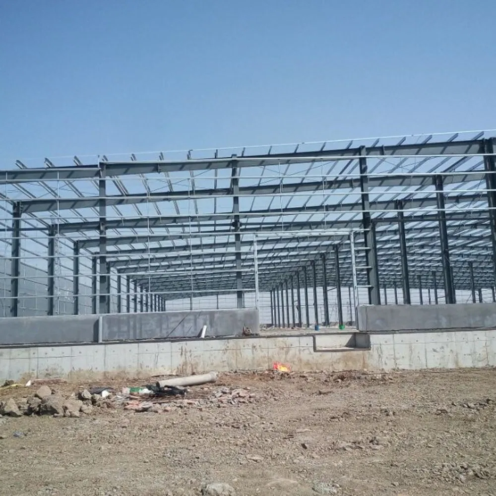 Wholesale Galvanized Prefab Steel Structure Fabrication Workshop with Block Wall