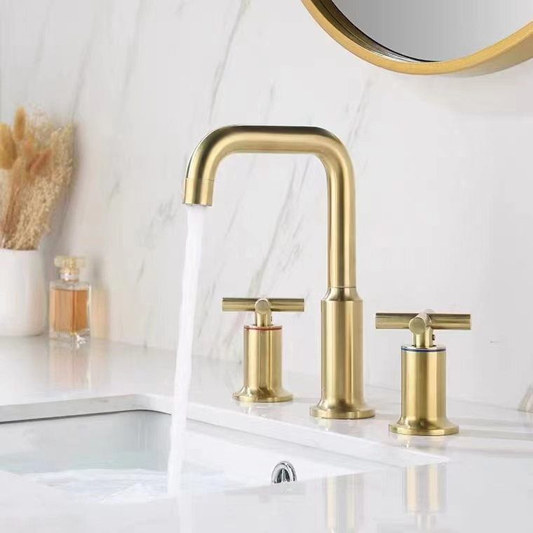 North American Styles Vessel Basin Brushed Gold Finish Bath Basin Faucet