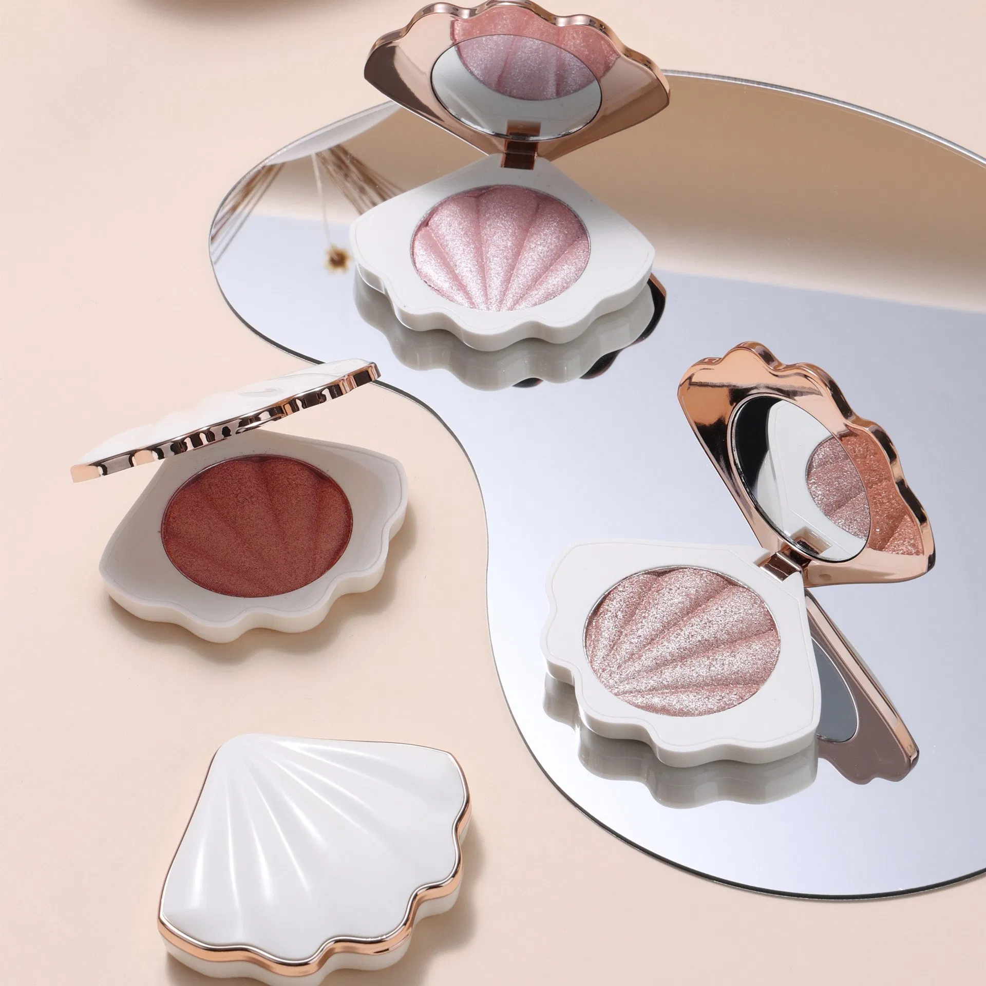 Bloom Powder Face Brightening Shaper Pearl Sparkle Pink Blush Eye Shadow