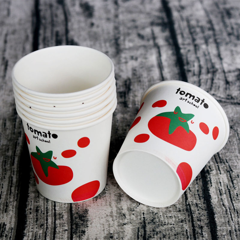 Custom Logo Single Wall Paper Cup Disposable Coffee Cup Advertisement Cold Hot Drink Paper Cups