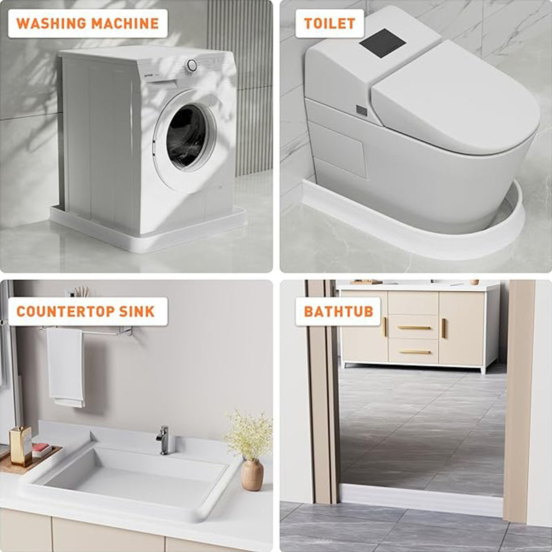 Factory Directly Supplies Customize Shower Room Water Flexible Strips Bathroom Silicone Water Retaining Strip