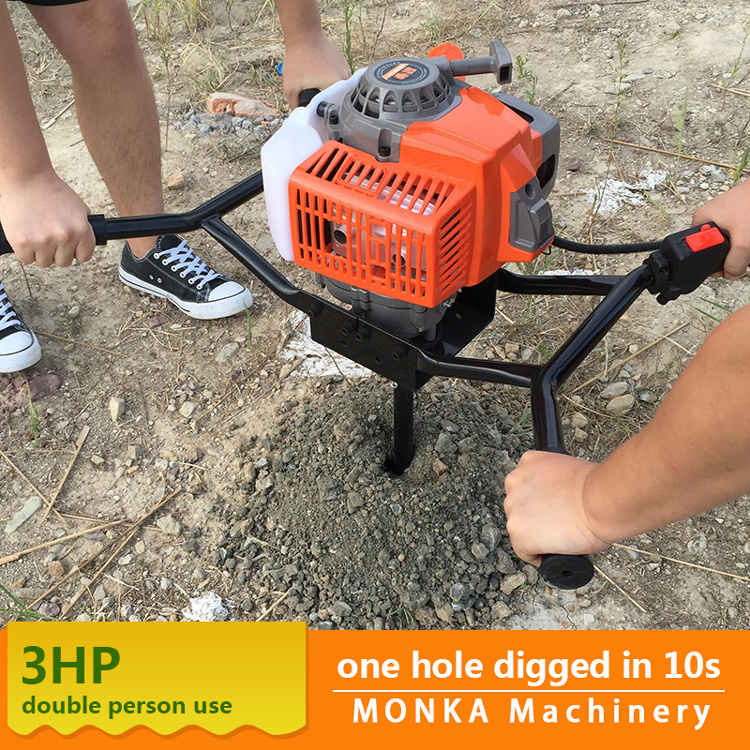 Garden 52.7cc 2HP 2-Stroke Engine Gasoline Ground Earth Auger Drill / Drilling Digger / Earth Augers / Post Hole Digger with Double Handle (GD520A)