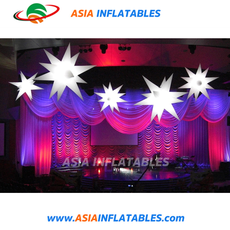 16 Colour White LED Inflatable Lighting Star for Stage Decoration