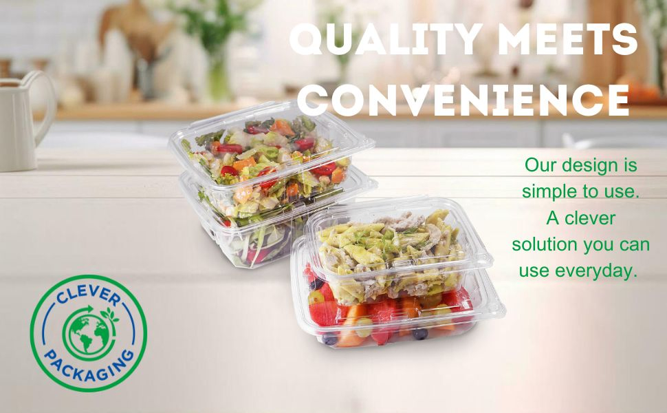 Premium Pet Clear Tamper Evident Hinged Lid Storage Container