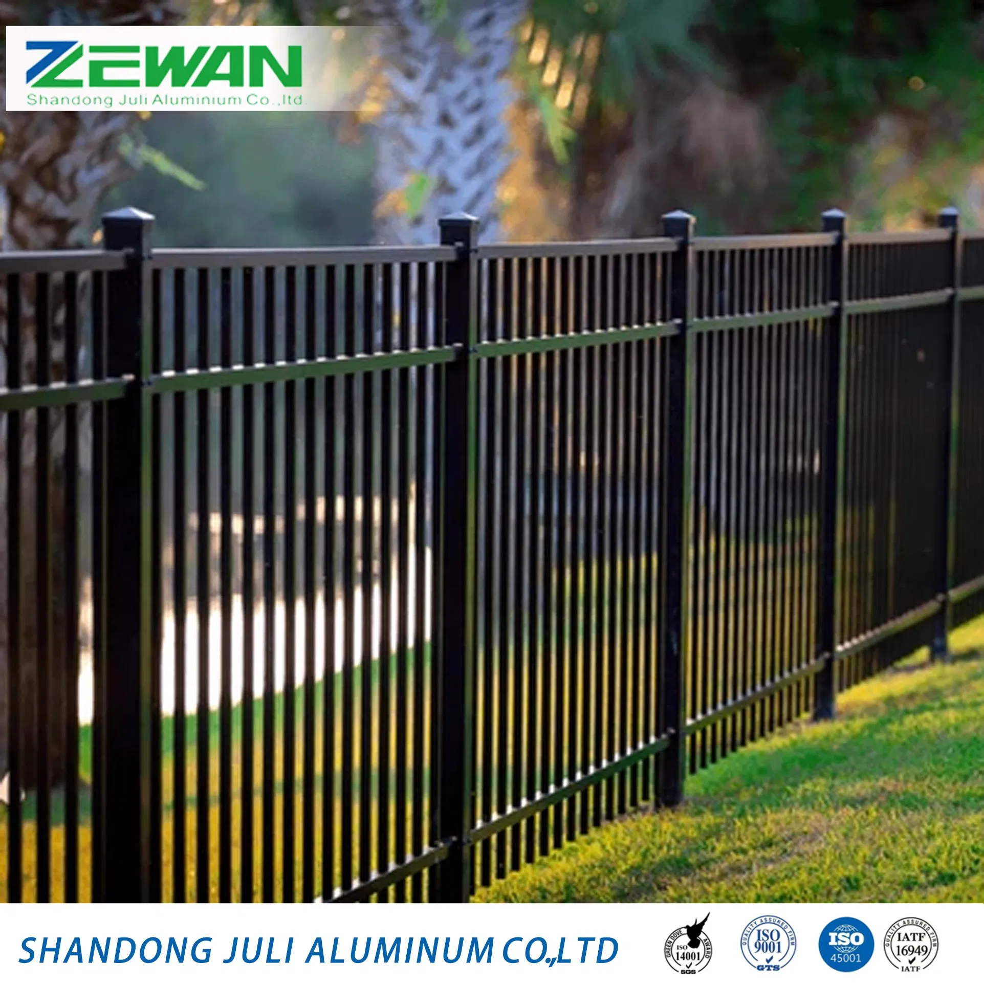 Luxury Garden Aluminum Fencing Swimming Pool Security Fences Powder Coated